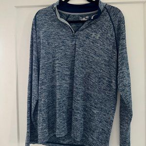 Men’s Under Armour 1/2 Zip Pullover Blue Gray Size LArge